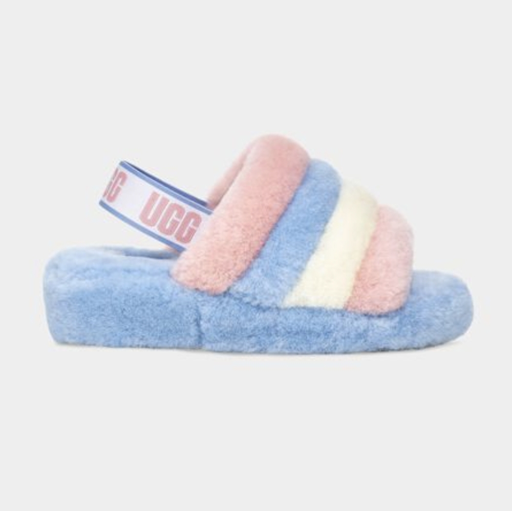 Blue pink ugg slippers